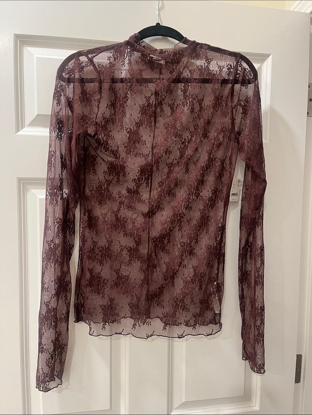 Free people mock neck lace top